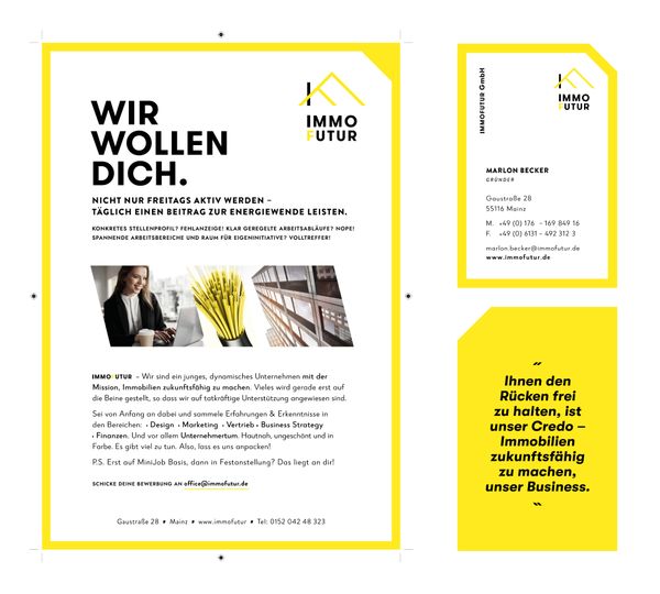 IMMOFUTUR Printdesign Stellenanzeige