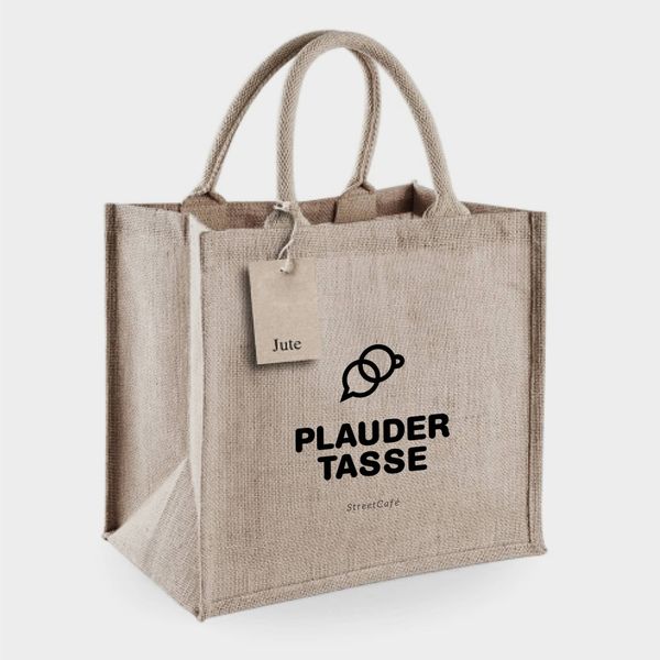 Logo auf großer Stofftasche